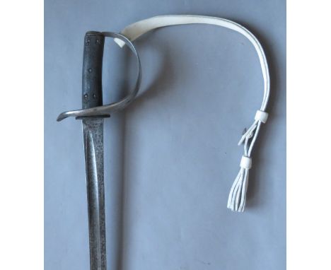 [AP] AN 1882 PATTERN CAVARY TROOPER~S SWORD of regulation type, with slightly curved fullered blade double-edged towards the 