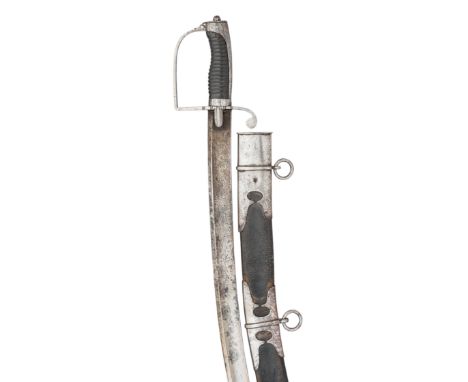 [AP] A 1788 PATTERN LIGHT CAVALRY TROOPER~S SWORD with curved fullered blade double-edged towards the point (the tip shortene