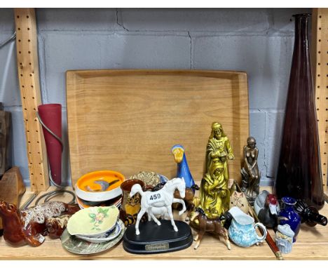 Quantity of mixed ceramic glass and other items, tallest H. 60cm.
