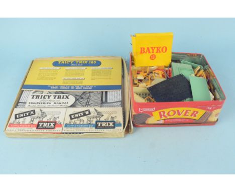 A boxed vintage 'Tricy Trix' 163 electrical model kit (contents appear complete and unused, outer box damaged) plus a loose t