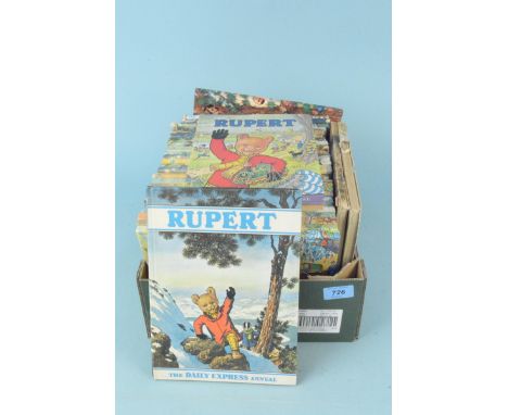 Approx thirty two vintage 1970's Rupert annuals (conditions vary, signs of age and use)