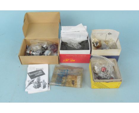Four various model aeroplane engines including 'Paw 55Be' radio control, 'K-Diesels Mills 1-3', 'MP Jet' and 'E D Diesel' (mo