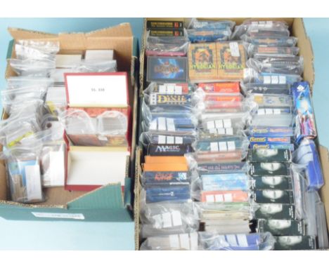 A large quantity of collectors themed game trading cards, mostly 1990's, including X-Files, Magic themes, Guardians etc (most