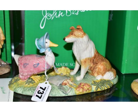 A BOXED LIMITED EDITION JOHN BESWICK BEATRIX POTTER TABLEAUX, Kep and Jemima BP-11b P4091 no 0526/2000 (Condition report: no 