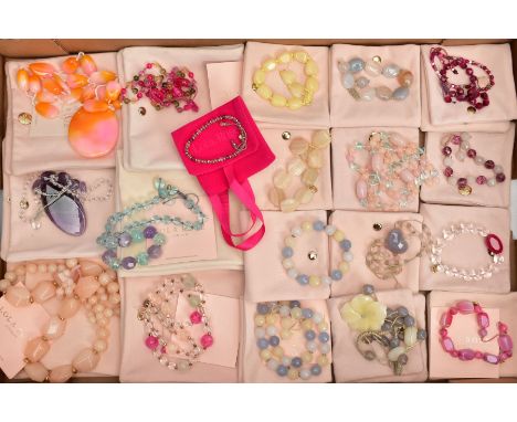 A SELECTION OF LOLA ROSE JEWELLERY, to include nine semi-precious gemstone beaded necklaces, also including eleven semi-preci