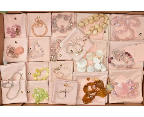 A SELECTION OF LOLA ROSE JEWELLERY, to include nine semi-precious gemstone beaded necklaces, thirteen semi-precious beaded br