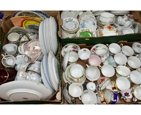 TWO BOXES OF ASSORTED ROYAL ALBERT TEA WARES WITH A BOX OF OTHER CERAMIC WARES, approximately one hundred and twenty pieces o