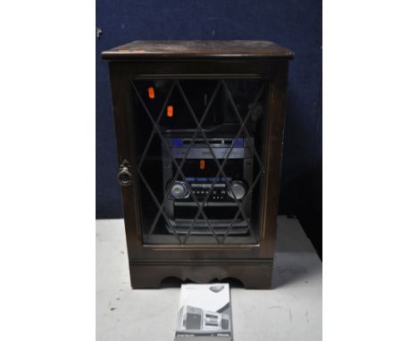A HOSTESS HL6232/LB/UK catering trolley and a Philips FW-C280 mini hi-fi system with remote and only one speaker inside an oa