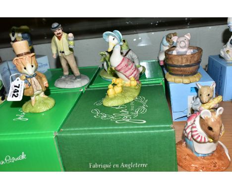 EIGHT BESWICK BEATRIX POTTER FIGURES, all BP-10a, boxed except where mentioned, comprising Amiable Guinea-Pig, Farmer Potatoe