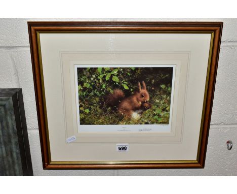 DAVID SHEPHERD (BRITISH 1930-2017) 'NUTS', a signed limited edition print of a Red Squirrel, 1099/1500 no certificate, mounte