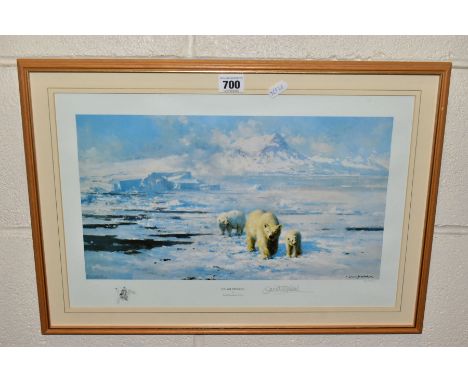 DAVID SHEPHERD (BRITISH 1930-2017) 'ICE WILDERNESS', a signed limited edition print of Polar Bears, 131/1500 no certificate, 