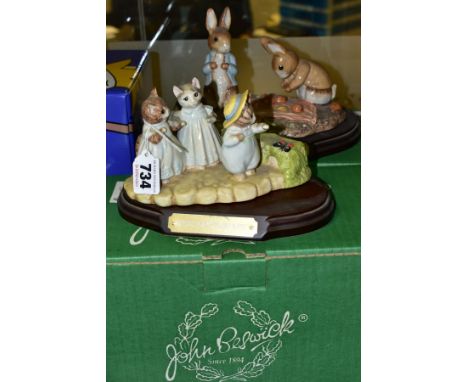 TWO BOXED BESWICK WARE BEATRIX POTTER TABLEAUX, comprising Tableau of the year 1999 Mittens, Tom Kitten and Moppet BP-8, sign