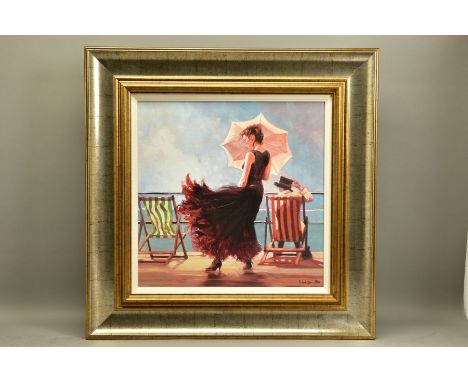 MARK SPAIN (BRITISH 1962) 'DANCING ON THE DECK', a signed limited edition print of figures on the deck of a ship, 39/195 with