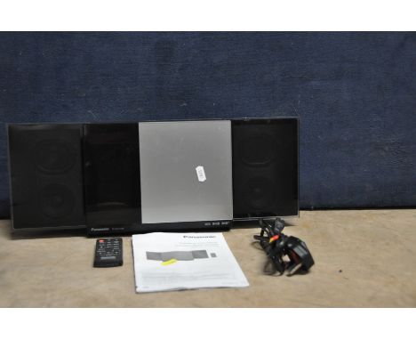 A PANASONIC SC-HC37DB compact stereo with DAB, USB, CD and iPod functions with remote and instruction manual (PAT pass and wo