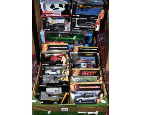 A COLLECTION OF BOXED CORGI CLASSICS JAMES BOND CARS, mainly from 'The Definitive Bond Collection', with two boxed Beanstalk 