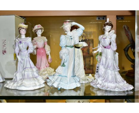 A GROUP OF SIX COALPORT 'GOLDEN AGE' LIMITED EDITION FIGURINES, comprising 'Eugenie, First Night at the Opera',  'Charlotte, 