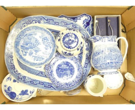 A Collection of Blue and White Ceramics to inlcude examples from Palissy, Burgess &amp; Leigh, Sutherland China etc. inlc, 19