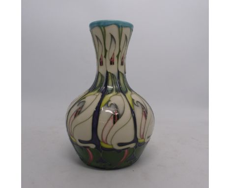 A Moorcroft 'Lily Come Home' vase by Emma Bossons, signed, height 18.5cm, red dot second.