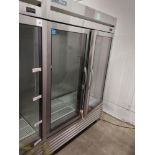 True "T-49G-HC-FGD01" 2 Door Glass Front Refrigerator S/N 10225423