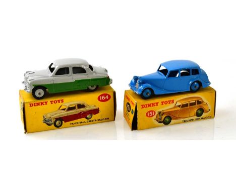 DINKY TOYS; two boxed model vehicles, 151 Triumph 1800 Saloon, and 164 Vauxhall Cresta Saloon (2).