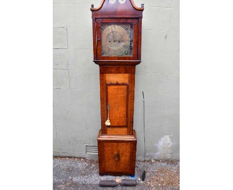 A early to mid 19th century oak and mahogany crossbanded eight day longcase clock with square brass dial inscribed 'ED. Berlo