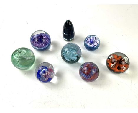 CAITHNESS; seven glass paperweights to include a limited edition example, 'Watch Tower', also a Wedgwood paperweight (8).Cond