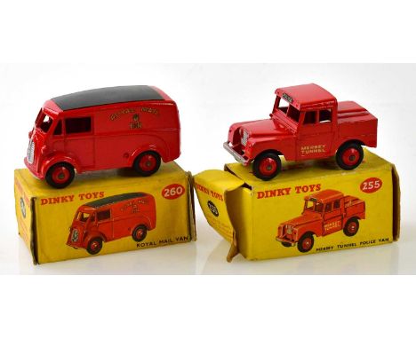 DINKY TOYS; two boxed model vehicles, 255 Mersey Tunnel Police Van, 260 Royal Mail van (2).