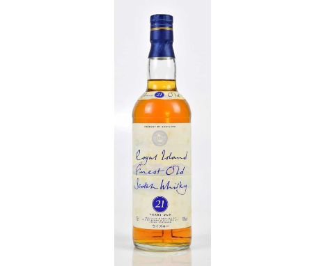 WHISKY; a single bottle Royal Island Finest Old Scotch Whisky, 21 Years Old, produced and bottled by Isle of Arran Distillery
