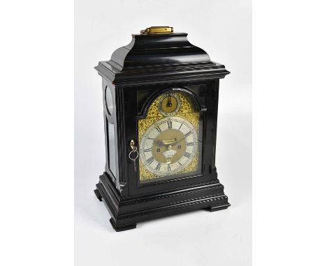 WILLIAM UNDERWOOD, LONDON; a mid 18th century ebonised eight day bracket clock with two train striking verge escape and pull 