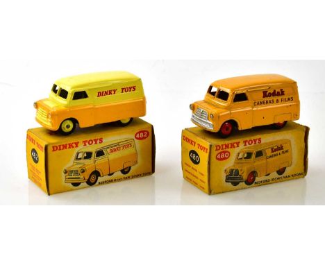 DINKY TOYS; two boxed model vehicles, 480 Bedford 10CWT Van (Kodak) and 482 Bedford 10CWT Van 'Dinky Toys' (2).