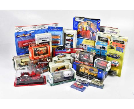 A large collection of model vehicles, including Corgi Classics, Mattel, Hot Wheels, Past Times, etc.