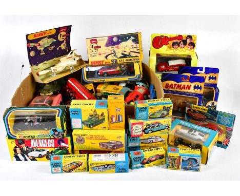 A collection of various diecast model toy cars to include Corgi and Dinky examples.