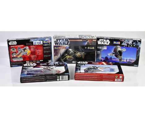 STAR WARS; a group of five Revell model kits comprising 'ARC I70 Clone Fighter', 'Snowspeeder', 'Boba Fett Slave I', 'Anakin'