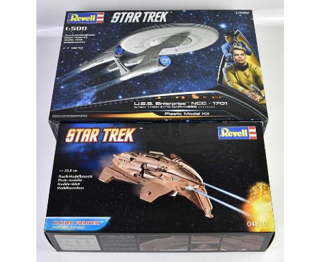 STAR TREK; two Revell model kits, 'Kazon Fighter' and 'USS Enterprise NCC-1701', both boxed.