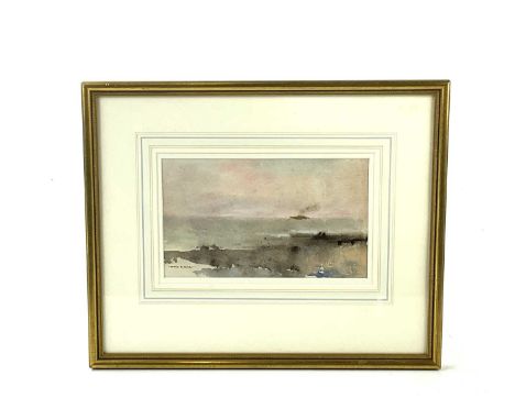 † FRANCIS RUSSELL FLINT (1915-1977); watercolour, seascape, signed lower right, 14cm x 24cm, framed and glazed.