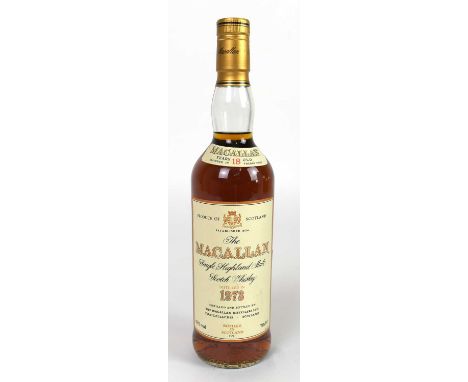 WHISKY; a single bottle of The Macallan Single Highland Malt Scotch whisky, 18 years old, distilled in 1973, bottled in Scotl