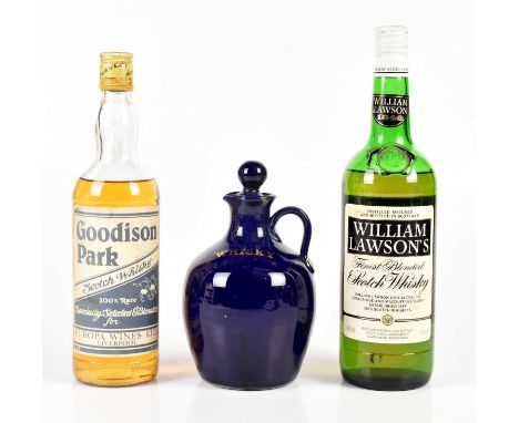 WHISKY; a bottle of Goodison Park blended Scotch whisky, commemorating Europa winners Ltd Liverpool, 75cl, 40%, together with