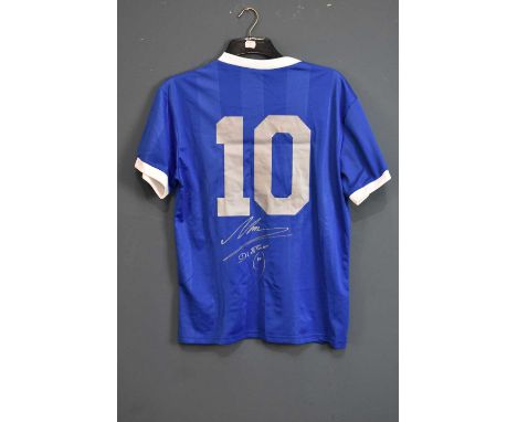 DIEGO MARADONA; a signed Argentina retro-style football shirt, 'Hand of God shirt', signed to the reverse, size S.Condition R