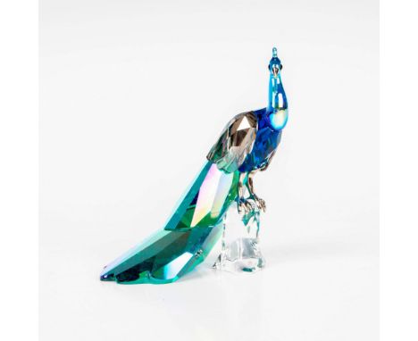 Lead crystal produced exclusively for SCS, created in capri blue and emerald crystal with aurora borealis. Swarovski etched b