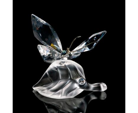 Lead crystal part of the In The Secret Garden series, made with frosted crystal leaf and silver-tone metal antennas. Swarovsk