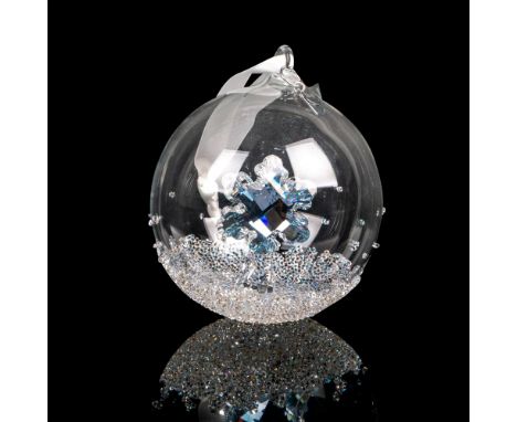 Lead crystal part of the Christmas Balls collection, decorated with hundreds of mini crystals on the exterior. Swarovski etch