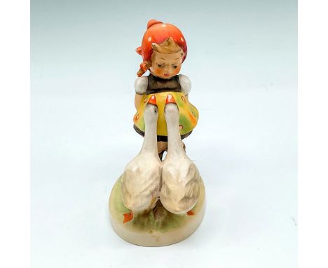 Adorable hand painted figural with geese. Soft coloration of yellow and orange with hints of green. Goebel backstamp. M.I. Hu