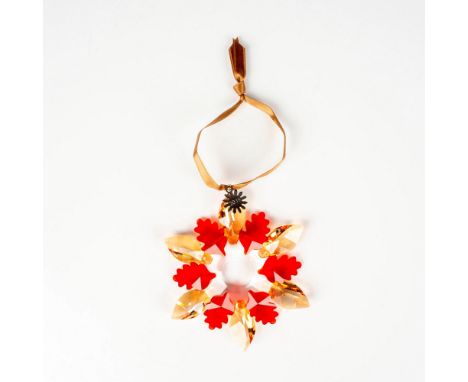 Lead crystal part of the Christmas Ornament collection, made from golden shadow crystal. Swarovski etched backstamp. This ite