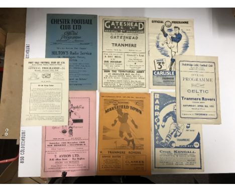1949/50 Tranmere Rovers, a collection of 8 away football programmes, Gateshead, Chester, Carlisle, Stalybridge Celtic, Mansfi