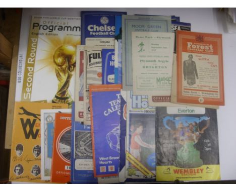 A collection of 30 football programmes and other memorabilia to include, 1945/46 Football Association v APTC at Wembley, 1952