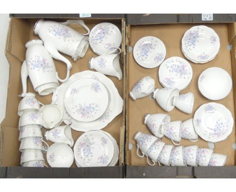 Royal Albert Bone China 'Bows And Buttons' to Include Two Coffee Pots, Milk Jugs, Sugar Bowls , Coffee Cans And Saucers, Tea 