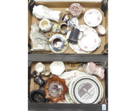 A Collection of mixed Ceramics to include Coalport Dish, Carnival Glass Dish, Enoch Wedgwood Tunstall Jug, Royal Albert Tranq