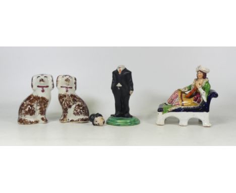 Four Ceramic Figures to include early Carltonware Charlie Chaplin Figure a/f together with a Staffordshire Figure of a Turkis