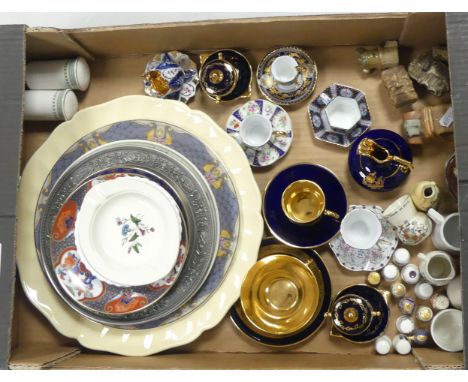 A Collection Of Ceramics to include Crested China Jugs, Thimbles, Miniature Cups &amp; Saucers, Limoges France Goldtone and N