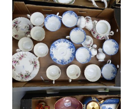 Royal Albert, Six Dainty Blue Teacups and Saucers together with Lavender Rose Teaware including Cups, Saucers, Sugar Bowl, Pl